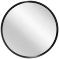 Infinity Instruments Deep Metal Mirror - 24“ Black Round Wall Mirror 20216BK